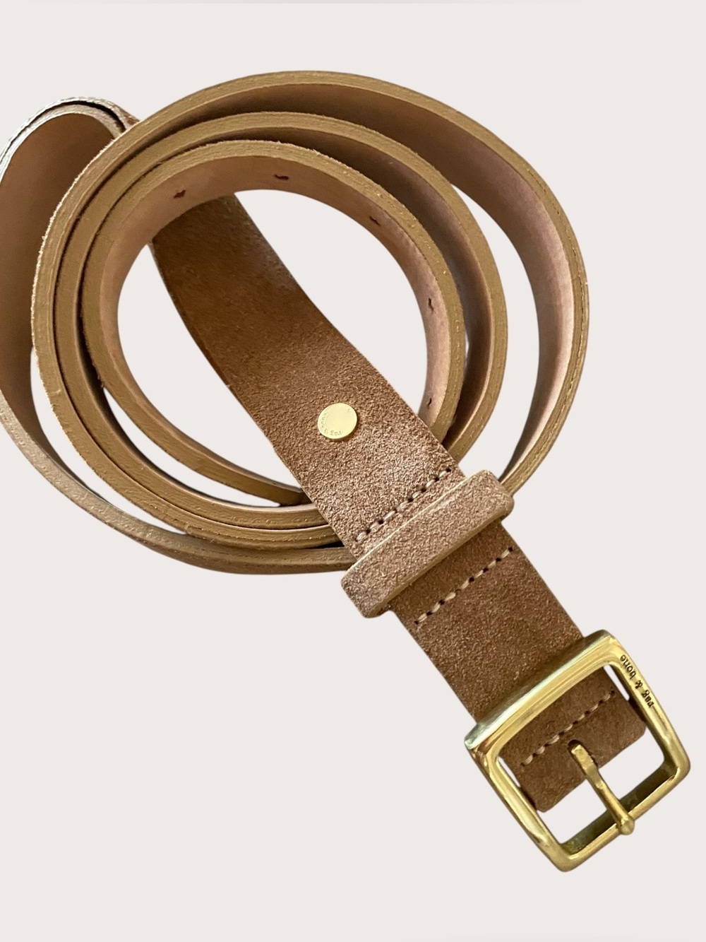 rag & bone Boyfriend Suede Belt in Camel Sz XL - Picture 3 of 7